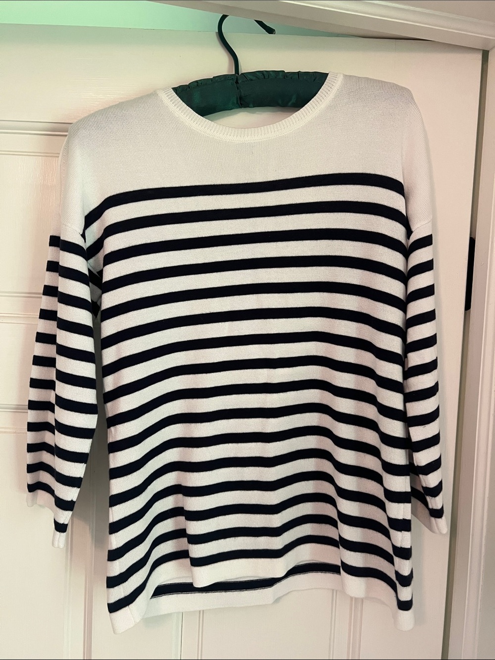 J McLaughlin Women’s Classic Black & White Striped Sweater
